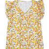 Women's Green Floral Print Ruffled Sleeveless V Neck Tank Top - Stylish Summer Essential - Image 24