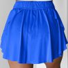 Women's Sky Blue Drawstring High Waist Lined Tennis Skorts - Stylish and Comfortable - Image 2