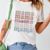 Women's White Mama Lettering Printed Crew Neck Tee - Casual Graphic T-Shirt - Image 8