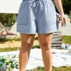 Women's Beau Blue Plus Size High Waist Denim Shorts with Pockets - Image 7