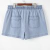 Women's Beau Blue Plus Size High Waist Denim Shorts with Pockets - Image 11