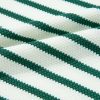 Women's Green Stripe Ruffle Short Sleeves Crewneck Top with Scallop Lace Trim - Image 12