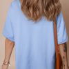 Women's Myosotis USA Patched Drop Sleeve Crewneck T-Shirt - Casual Patriotic Style - Image 4