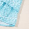 Women's Sky Blue Tribal Pattern Ruffled Tank Top - Bohemian Style - Image 12