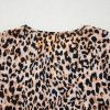 Women's Apricot Leopard V Neck Half Sleeve Blouse - Trendy Casual Top - Image 8