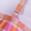 Women's Pink Gingham 3-Piece High Waist Bikini Set with Sarong - Image 16