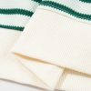Women's Green Stripe Ruffle Short Sleeves Crewneck Top with Scallop Lace Trim - Image 11