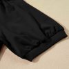 Chic Women's Black Half Zip Puff Sleeve Top and Ruffled Shorts Set - Image 13