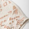 Women's Jet Stream Geometric Embroidered Short Sleeve Blouse with Tassel Tie - Image 10