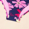Women's Rose Red Floral Print Tie Shoulder Tankini Set for Beach Days - Image 17