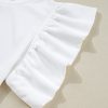 Women's Elegant White Floral Crochet Patched Ruffled Sleeve Blouse - Image 10