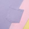 Women's Purple Color Block Oversized Half Sleeve T-Shirt with Pocket - Image 8