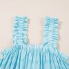Women's Sky Blue Tribal Pattern Ruffled Tank Top - Bohemian Style - Image 10