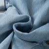 Women's Dusk Blue Folded Short Sleeve Denim Shirt with Patched Pocket - Image 12