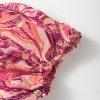 Chic Women's Red Floral Print Ruffled Puff Short Sleeve Blouse - Image 10