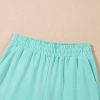 Women's Mint Green Raglan Short Sleeve Tee and High Waist Wide Leg Pants Set - Image 15