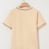 Women's Apricot RODEO Horseshoe Embroidered Patch Pocket T-Shirt - Image 9