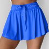 Women's Sky Blue Drawstring High Waist Lined Tennis Skorts - Stylish and Comfortable - Image 5