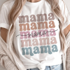 Women's White Mama Lettering Printed Crew Neck Tee - Casual Graphic T-Shirt - Image 2