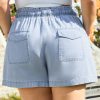 Women's Beau Blue Plus Size High Waist Denim Shorts with Pockets - Image 2