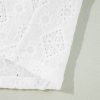Women's Elegant White Lace Puff Sleeve V Neck Button Up Blouse - Image 19