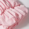Women's Light Pink Scoop Neck Bubble Sleeve Tee - Trendy Casual Top - Image 9