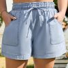 Women's Beau Blue Plus Size High Waist Denim Shorts with Pockets - Image 5