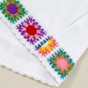 Women's Elegant White Floral Crochet Patched Ruffled Sleeve Blouse - Image 7