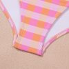 Women's Pink Gingham 3-Piece High Waist Bikini Set with Sarong - Image 18