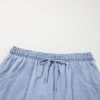 Women's Beau Blue Plus Size High Waist Denim Shorts with Pockets - Image 16