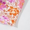 Women's Pink Floral Ruffle Midi Dress with Square Neckline and Knotted Back - Image 11