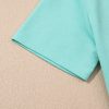 Women's Mint Green Raglan Short Sleeve Tee and High Waist Wide Leg Pants Set - Image 13