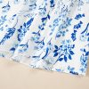 Plus Size Sky Blue Floral Print Sweetheart Neck Midi Dress for Women - Image 17
