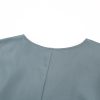 Women's Blue Dolman Sleeve Button Belted V Neck Wide Leg Jumpsuit with Pockets - Image 12