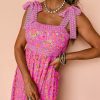Women's Rose Floral Lace Tied Strap Empire Waist Maxi Dress - Elegant and Flattering - Image 5