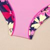 Women's Rose Red Floral Print Tie Shoulder Tankini Set for Beach Days - Image 11