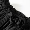 Women's Black Ruffled Puff Short Sleeve Loose Blouse - Casual Summer Top - Image 10
