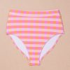 Women's Pink Gingham 3-Piece High Waist Bikini Set with Sarong - Image 14