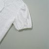 Women's Elegant White Lace Puff Sleeve V Neck Button Up Blouse - Image 12