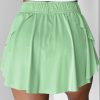 Women's Light Green Drawstring High Waist Lined Tennis Skorts - Stylish & Comfortable for Sports - Image 2