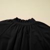 Chic Women's Black Half Zip Puff Sleeve Top and Ruffled Shorts Set - Image 14