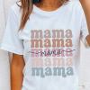 Women's White Mama Lettering Printed Crew Neck Tee - Casual Graphic T-Shirt - Image 5