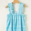 Women's Sky Blue Tribal Pattern Ruffled Tank Top - Bohemian Style - Image 7