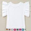 Women's Elegant White Floral Crochet Patched Ruffled Sleeve Blouse - Image 6