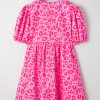 Women's Rose Leopard Puff Sleeve Tie Front High Waist Mini Dress - Image 4