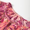 Chic Women's Red Floral Print Ruffled Puff Short Sleeve Blouse - Image 12
