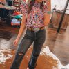 Women's Orange Floral Print Flutter Sleeve Blouse - Elegant & Casual Top - Image 13