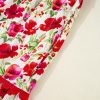 Elegant Red Floral Puff Sleeve Mini Dress with Pocket and Ric Rac Detail - Image 8