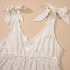 Women's Oatmeal Solid Color Tied Straps Ruffle Tiered Mini Dress - Casual Summer Style - Image 15