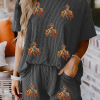 Women's Carbon Grey Western Rodeo Graphic 3D Ribbed Short 2-Piece Outfit - Image 6